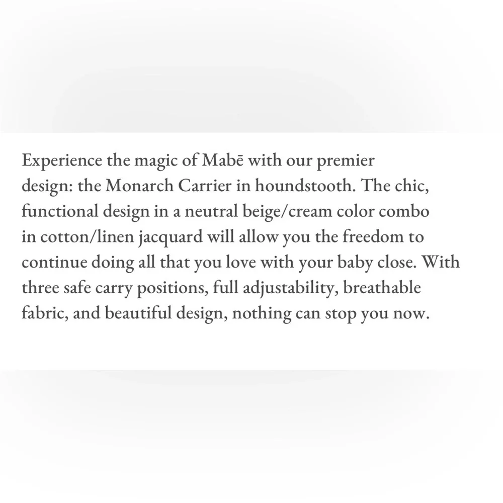 MABE The Monarch Carrier in Houndstooth - Picture 7 of 8